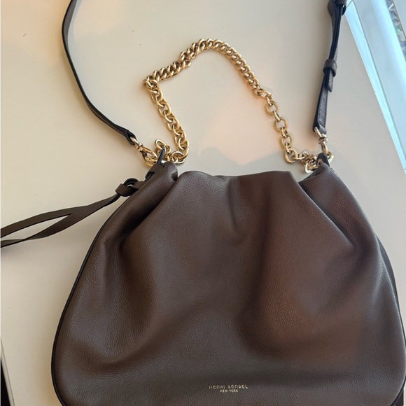 Henri Bendel Dark Brown Shoulder Bag with Gold Chain - Picture 3 of 10
